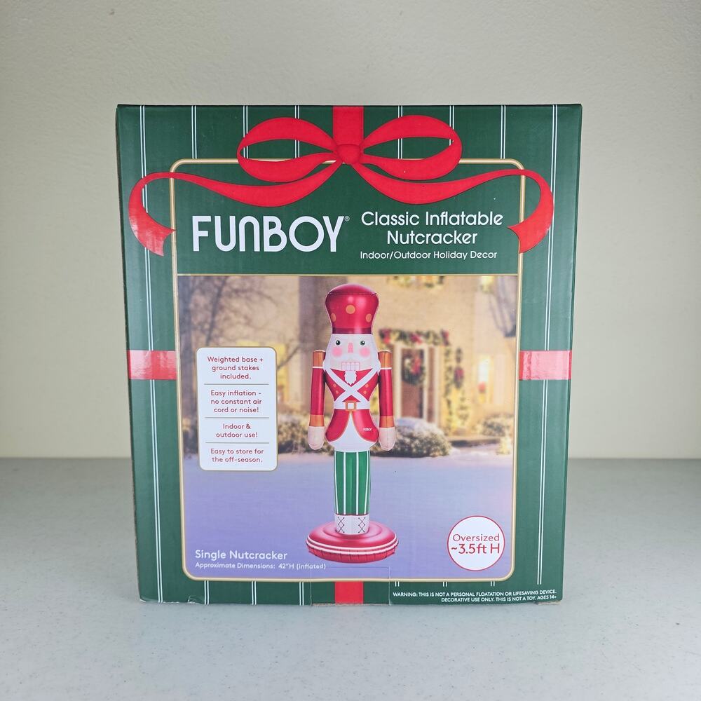 FUNBOY 3.5 FT Classic Inflatable Nutcracker Holiday Decor Indoor/Outdoor NEW‎